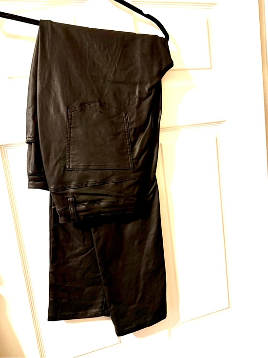long tall sally Pants - GUC Long Tall Sally (16) Black Faux Leather Pants - Sleek Straight Leg